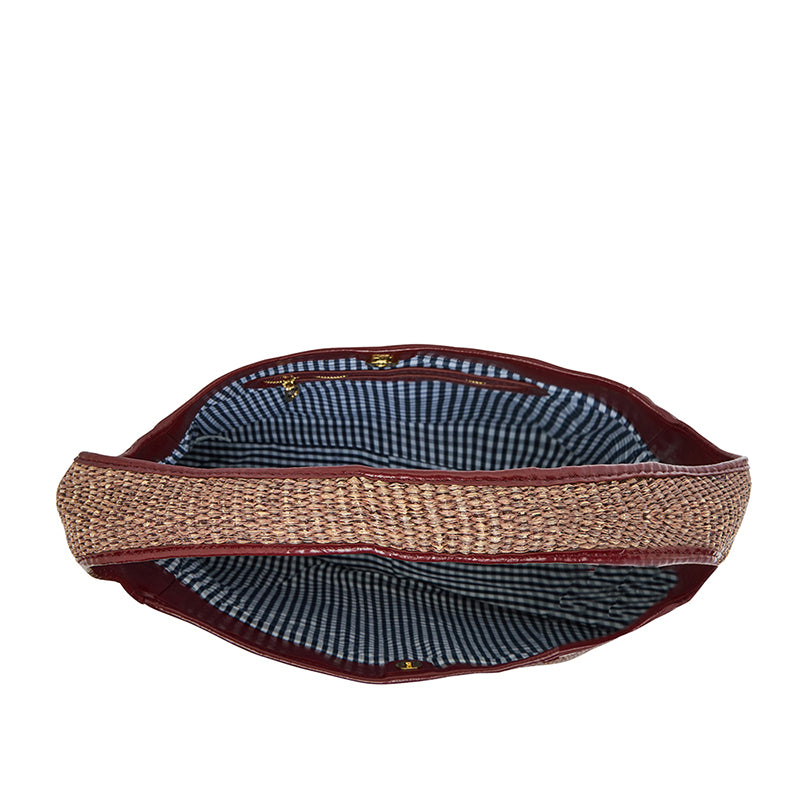 Arcadia Weave Tote Bag Burgundy/Coco