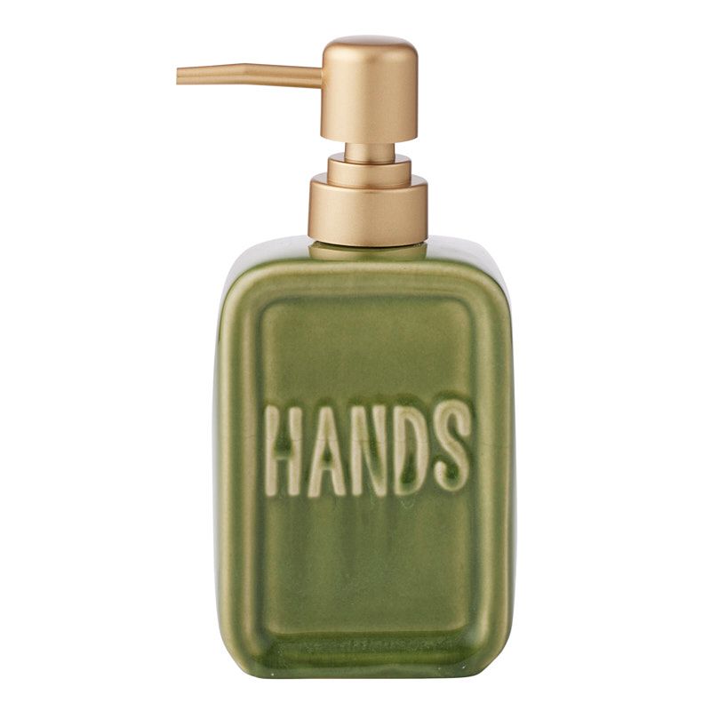 Hands Ceramic Soap Dispenser Olive Green