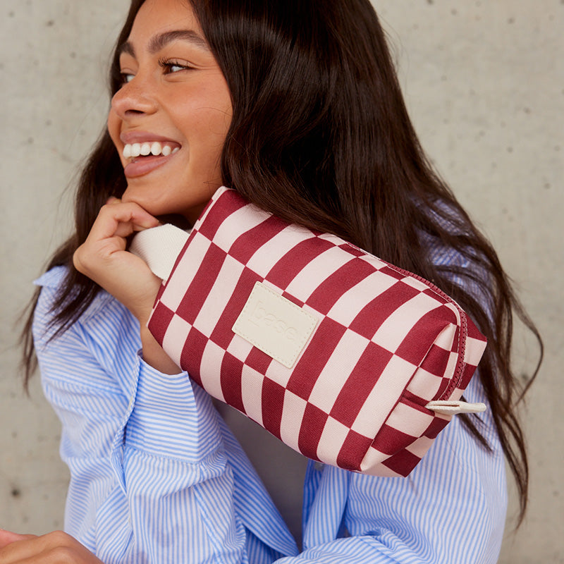 Ditty Base Burgundy/Peony Check