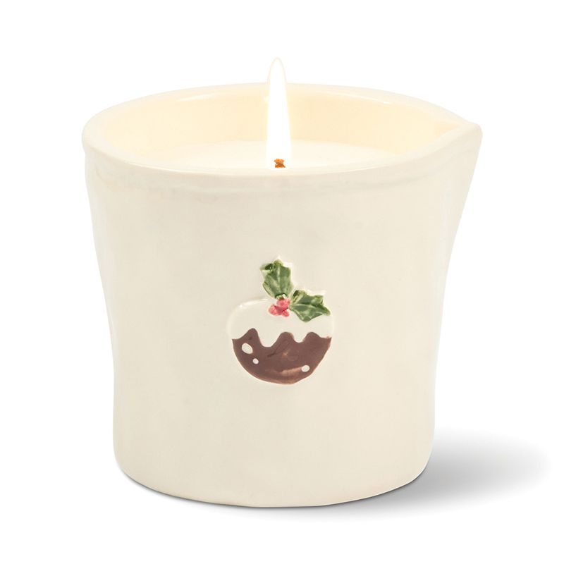 Bistro Christmas Pudding Embossed Candle