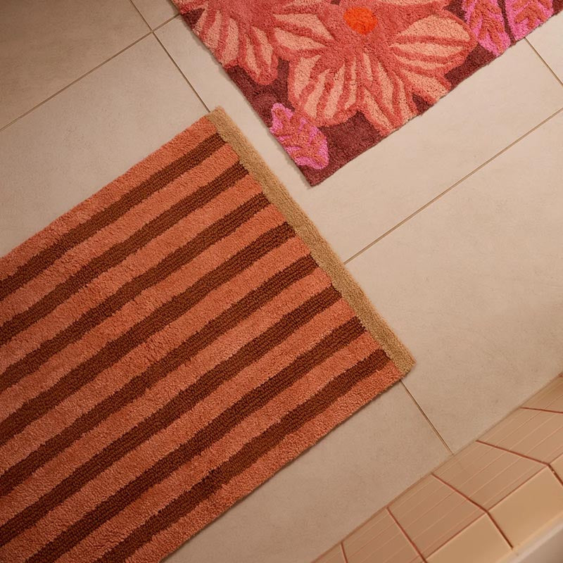 Stripe Reversible Terracotta Bath Mat