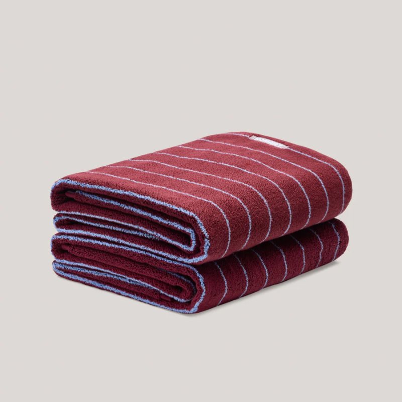 Bath Towel Plum Stripe