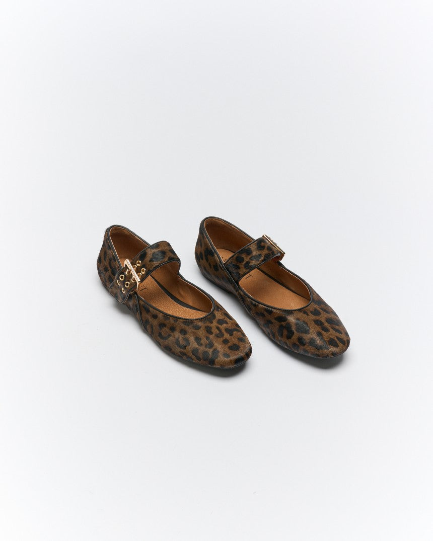 Blaise Leather Ballet Choc Leopard