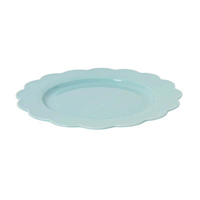 Duck Egg Blue Scallop Dinner Plate