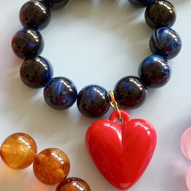 Bubble & Heart Bracelet Navy