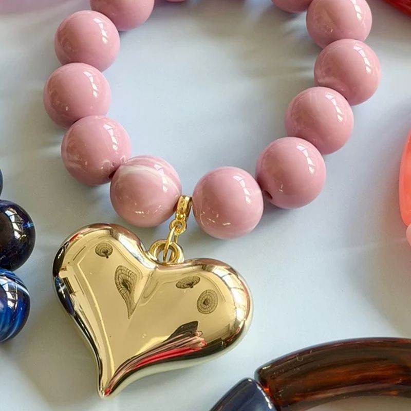 Bubble & Heart Bracelet Rose