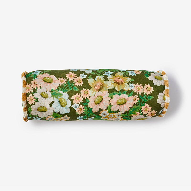Buttercup Olive Bolster Cushion 60x20cm