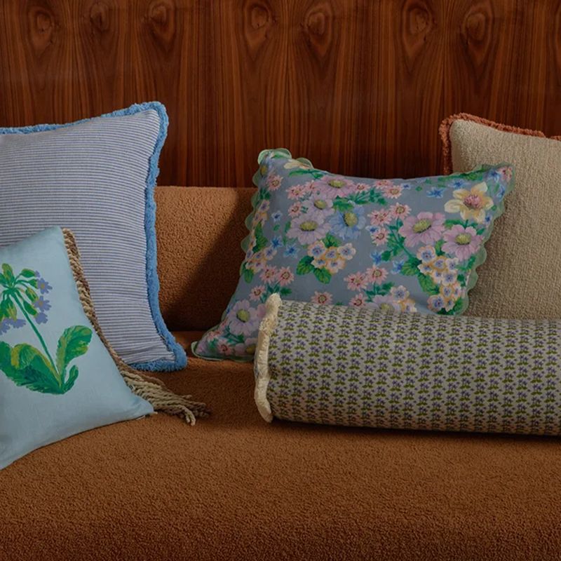 Buttercup Blue Cushion Linen Cushion 50cm