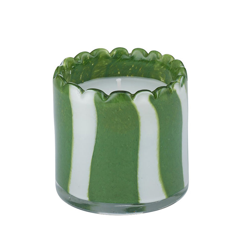 Billie Glass Candle Olive/White