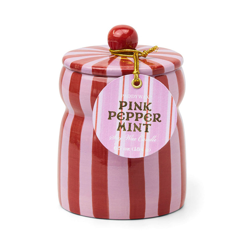 Holiday Cabana Candle Pink Peppermint