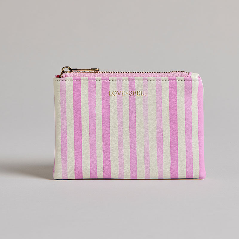 Mini Pouch/Coin Purse Pink Stripe