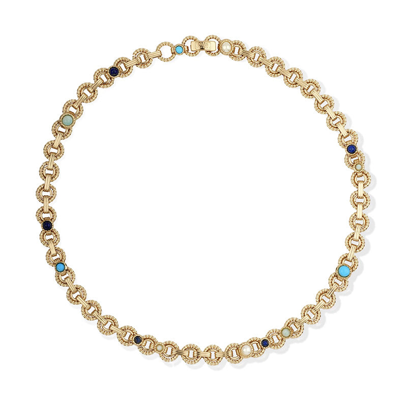 Mistral Gold Necklace Blue