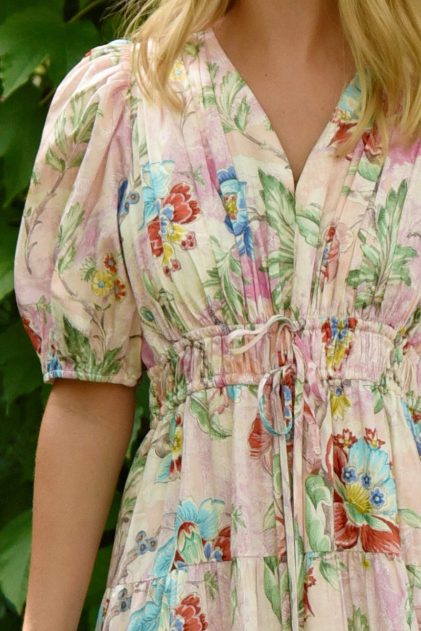 Ruche Around Dress Pink