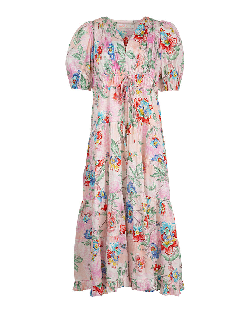 Ruche Around Dress Pink