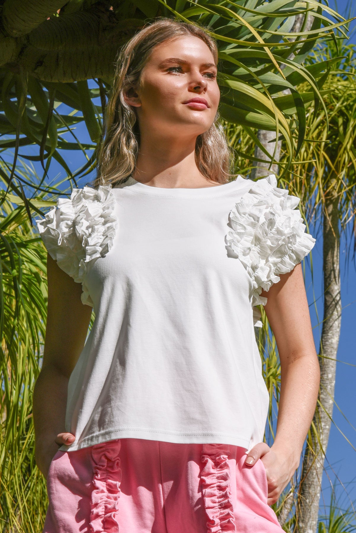 Ruffle Energy T-Shirt White