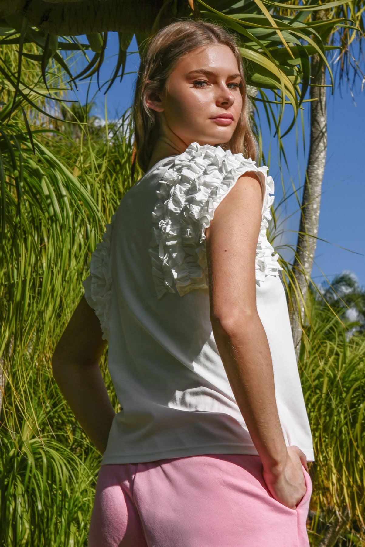 Ruffle Energy T-Shirt White