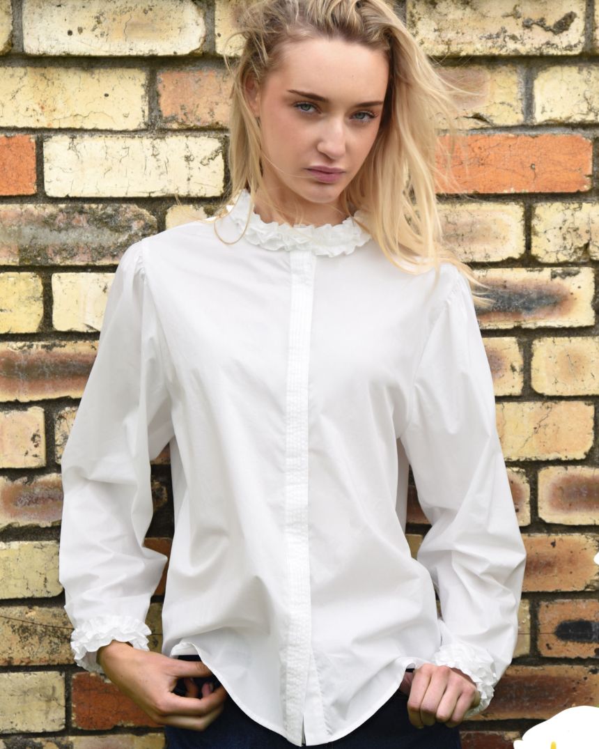 Pressed For Frill Shirt White