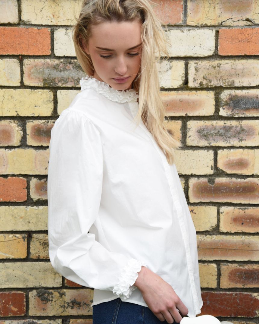Pressed For Frill Shirt White