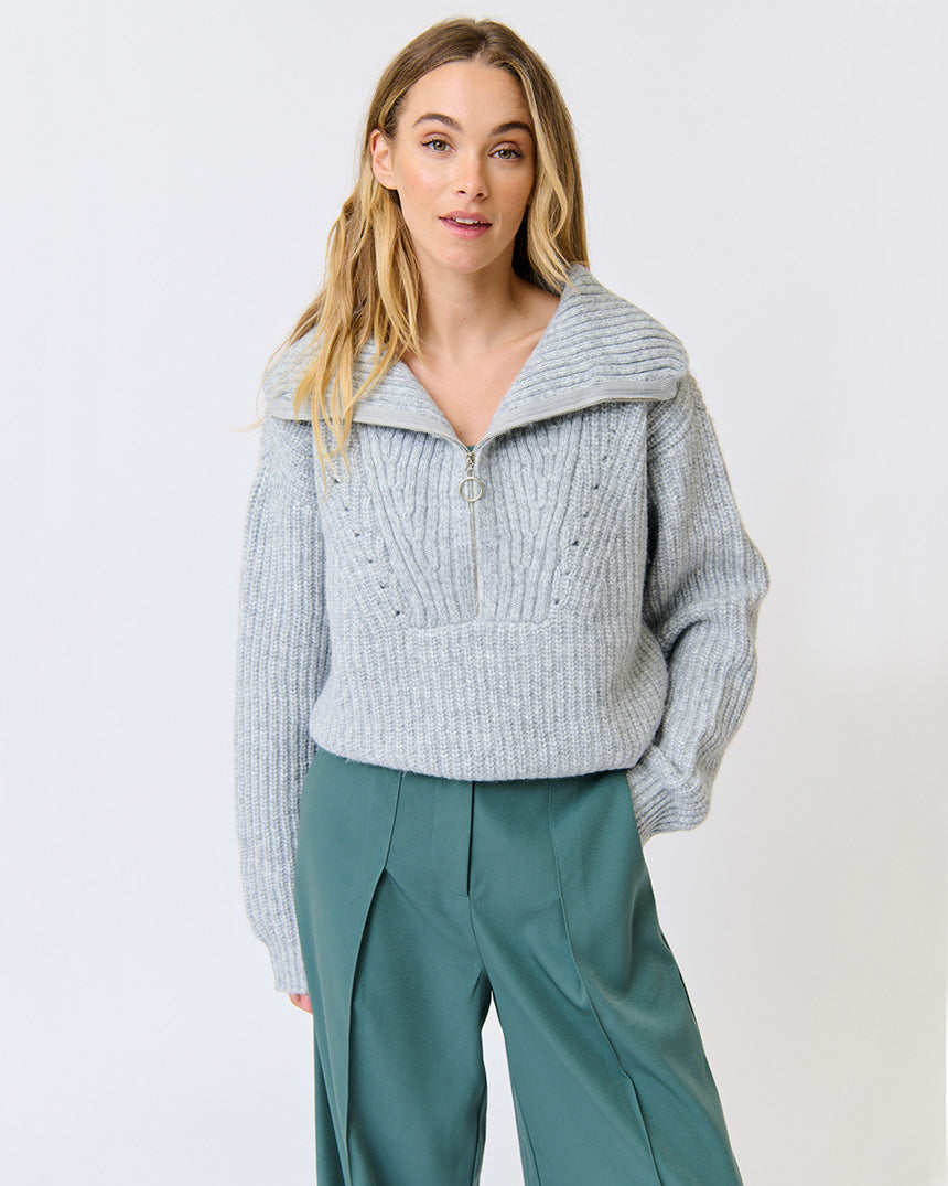 Azura Knit Pullover Grey Marle