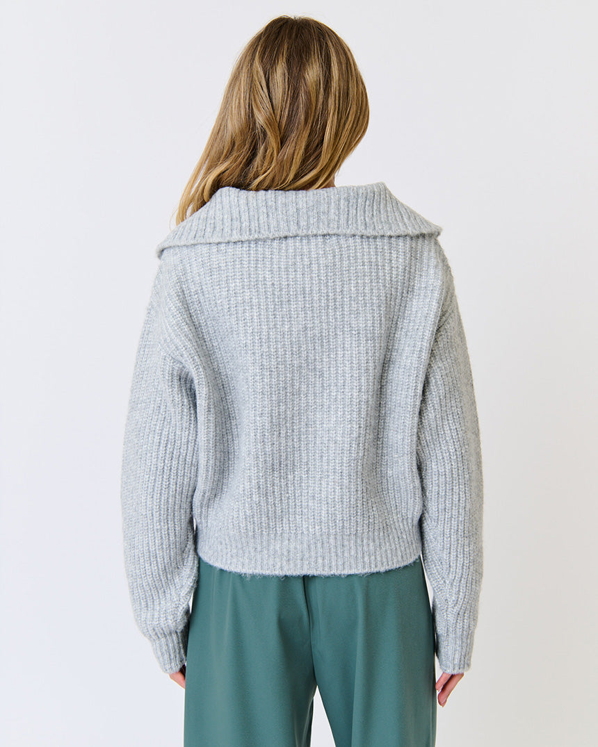 Azura Knit Pullover Grey Marle