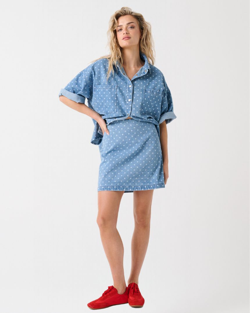 Lenny Skirt Denim Spot