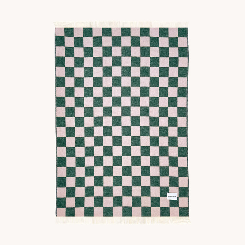 Checkerboard Blanket Green/Pink