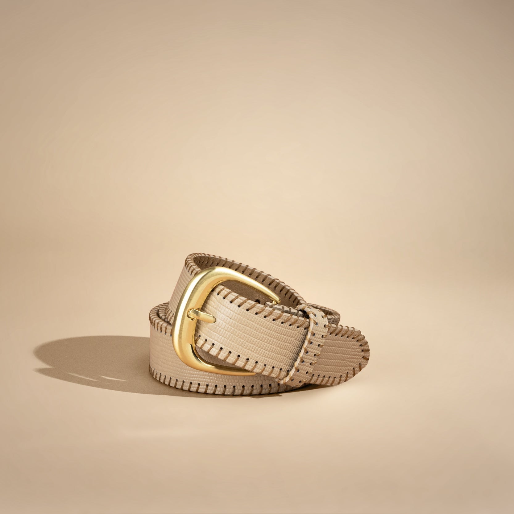 Viano Belt Almond Lizard