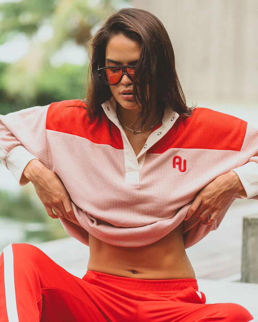 AJ Vintage Knit Sweatshirt Soft Blush