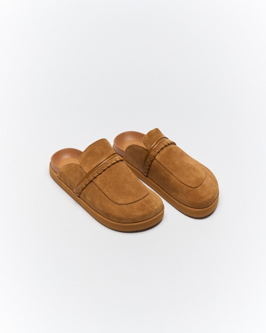 Della Leather Mule Tan Suede