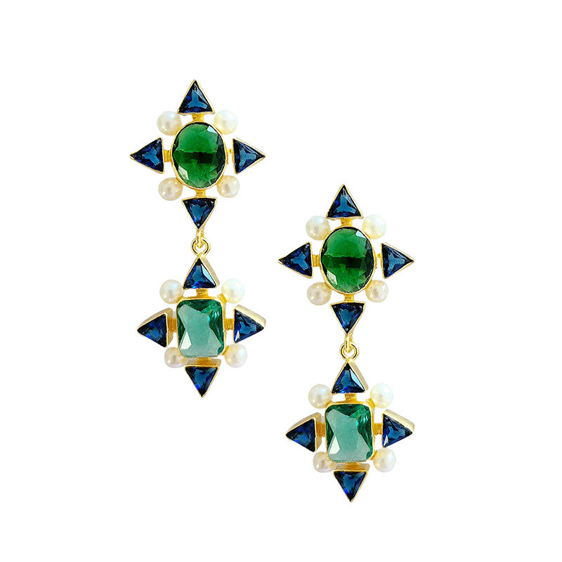 Aztec Emerald Earrings