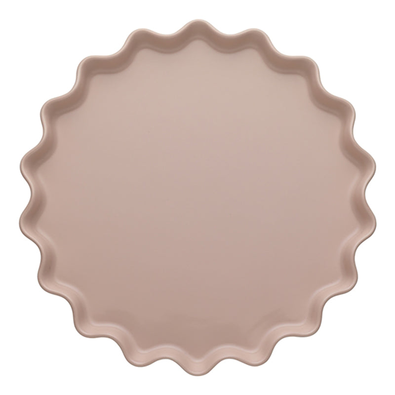 Ruffle Round Platter Pink Salt 32cm