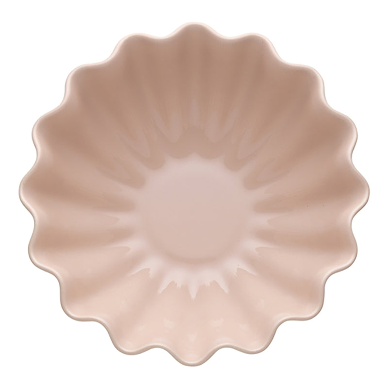 Ruffle Footed Bowl Pink Salt 24cm