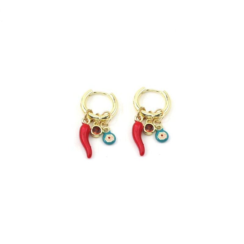Hot Chilli Charm Huggie Earrings