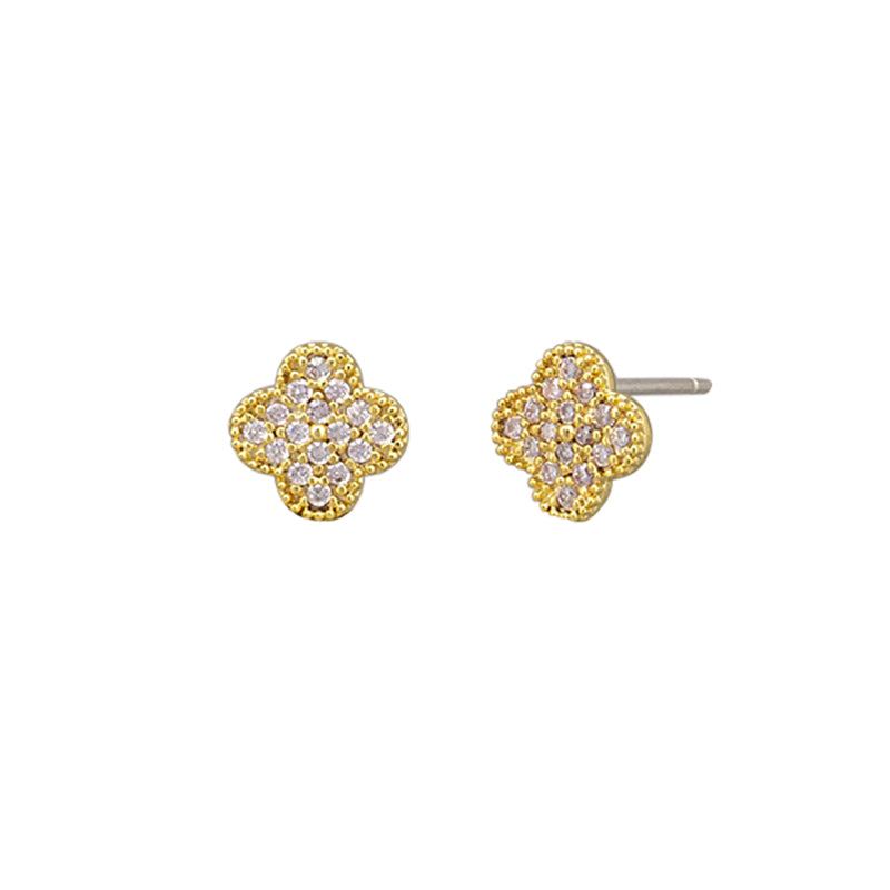 Felice Stud Earrings Gold Crystal