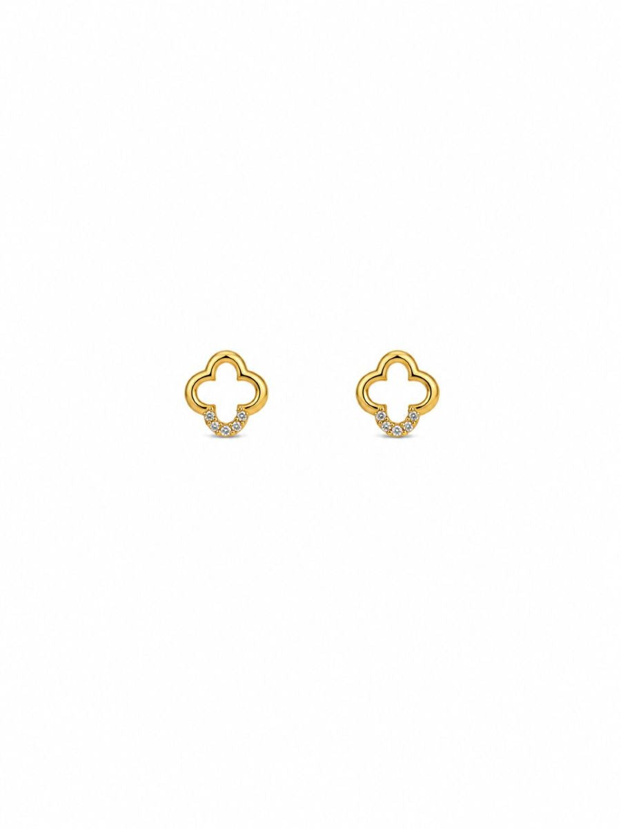 Quinn Clover Gold Stud Earrings