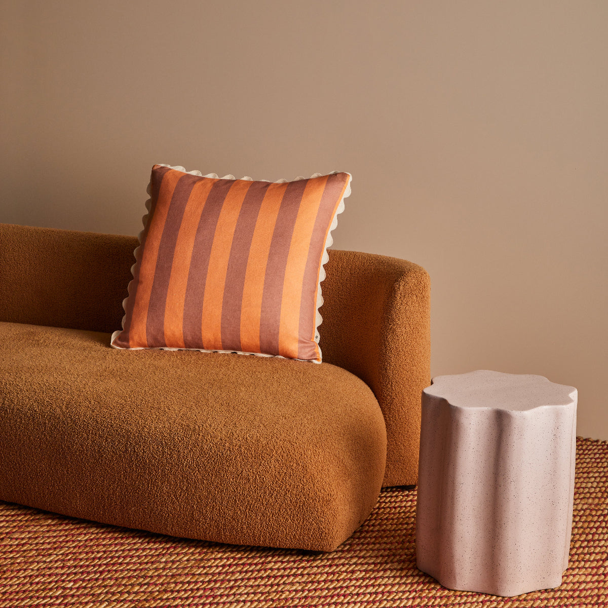 Bold Stripe Peach Cushion 60x60cm