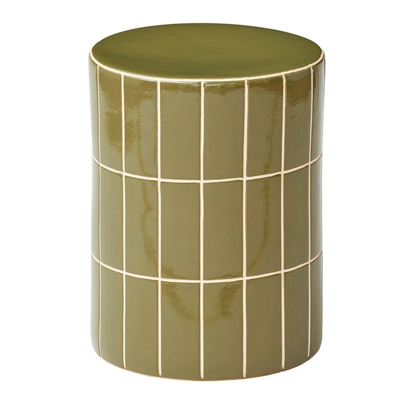 Boyd Ceramic Tile Stool Olive - PICK UP ONLY