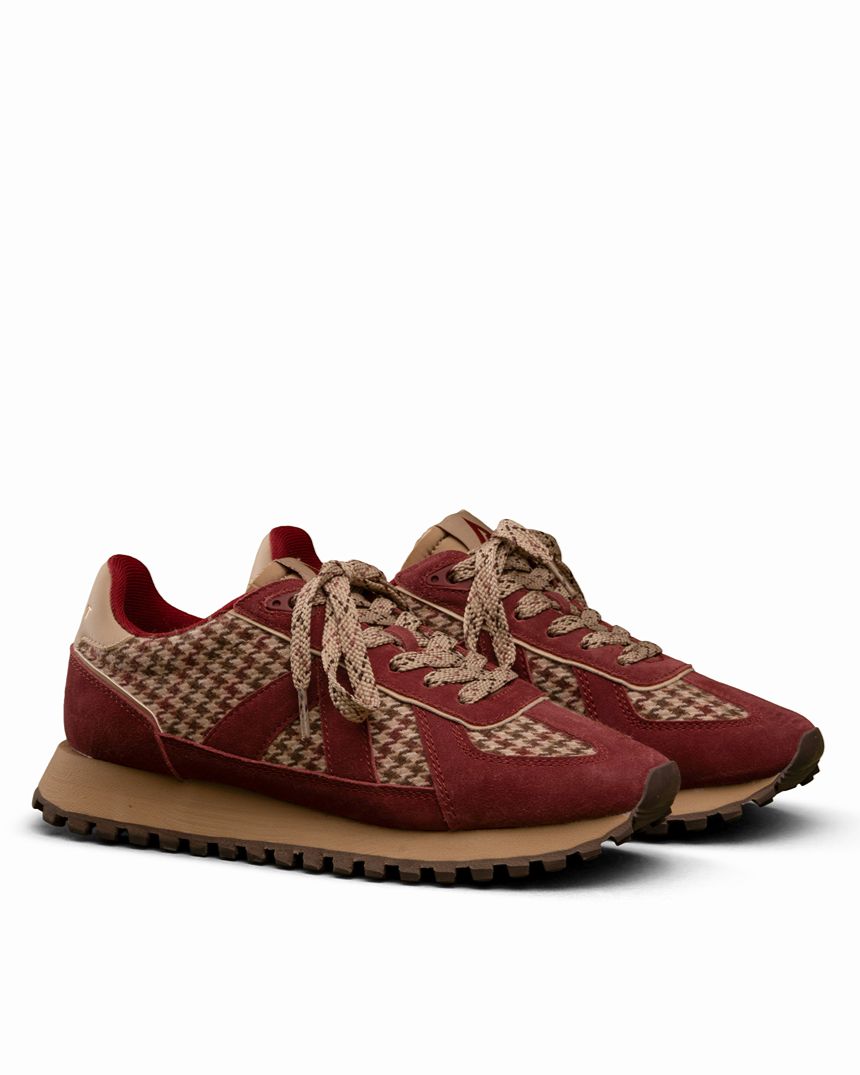 Gate Sneaker Herringbone Wine/Tan