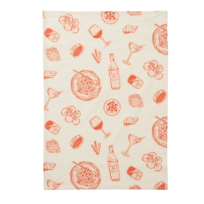 Taormina Cotton Tea Towel Red