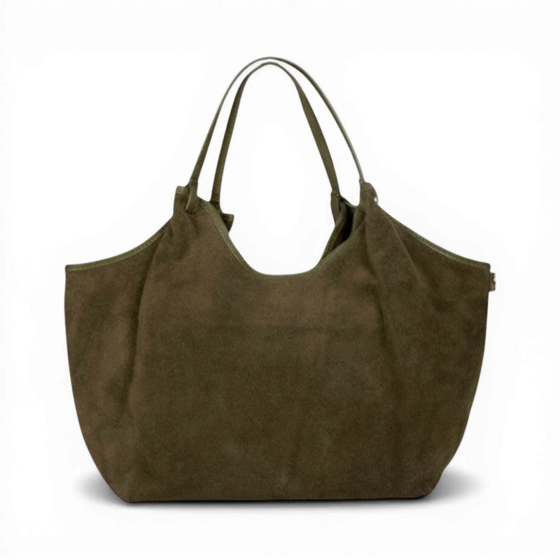 Hector Large Khaki Suede Tote Bag