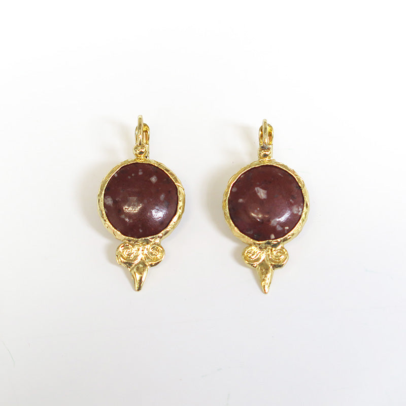 Serti Gold Earrings Rust