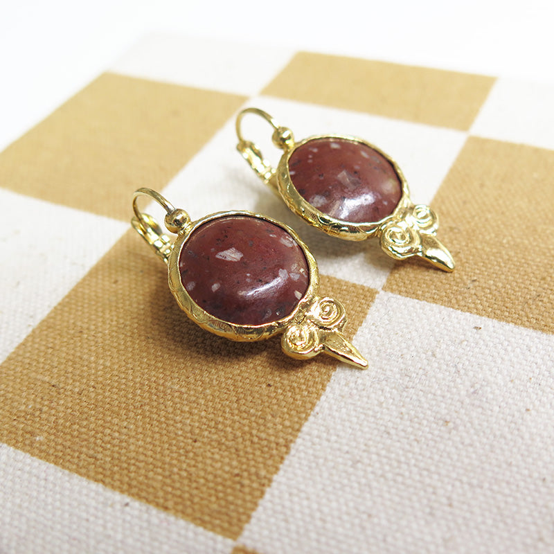 Serti Gold Earrings Rust