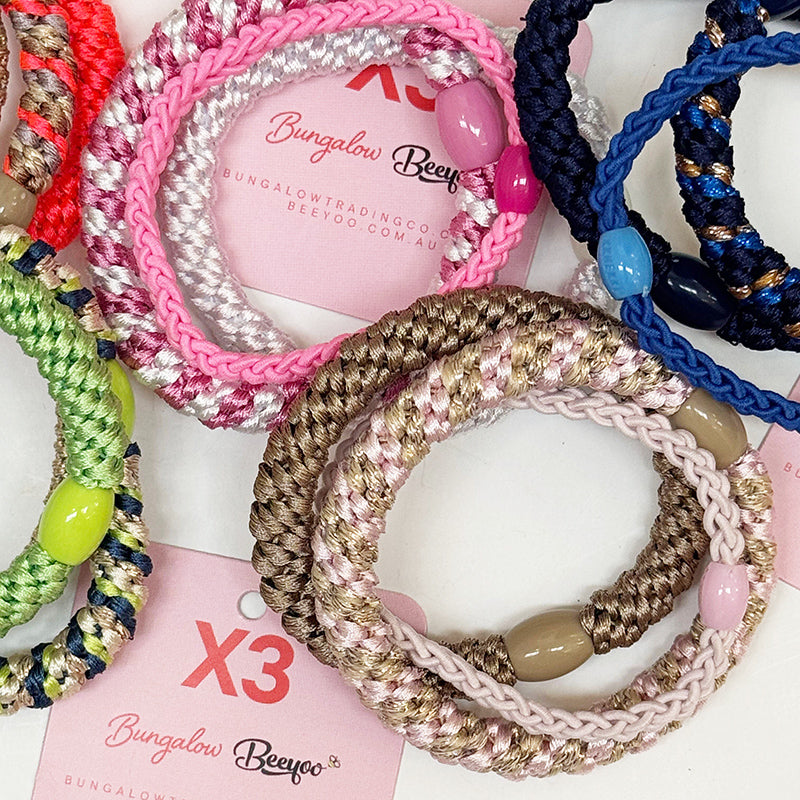 Bungalow X3 Beeyoo Set of 3 Hairbands Beige/Pink