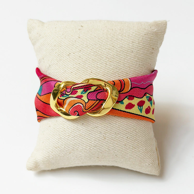 Decembre Scarf Charm with 4cm Address Unknown Silk Twill