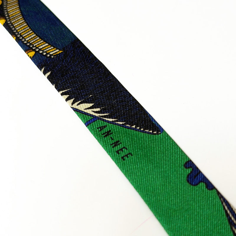 Silk Twill 2cm Bohemian Deer Green