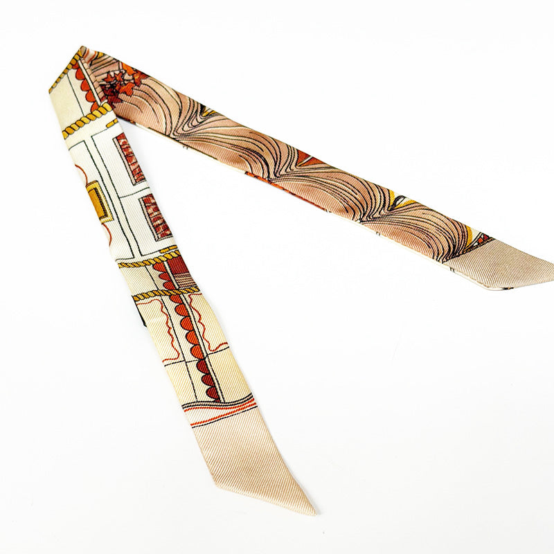 Silk Twill 2cm Salon Terracotta + Brown