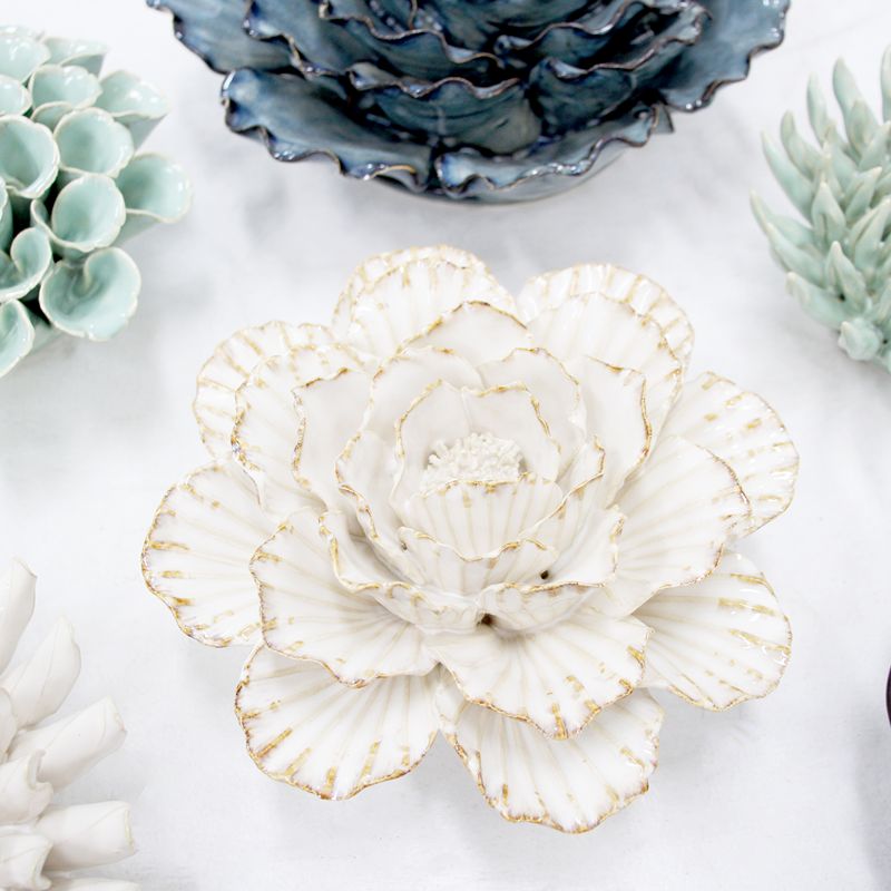 Ceramic Flower Cream/Pistachio