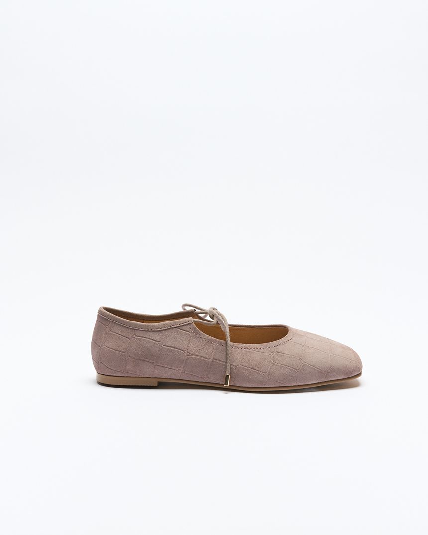 Ingrid Leather Ballet Mauve Suede