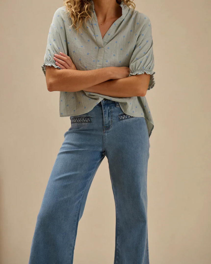 Freya Jean Plait Pocket 70's Blue