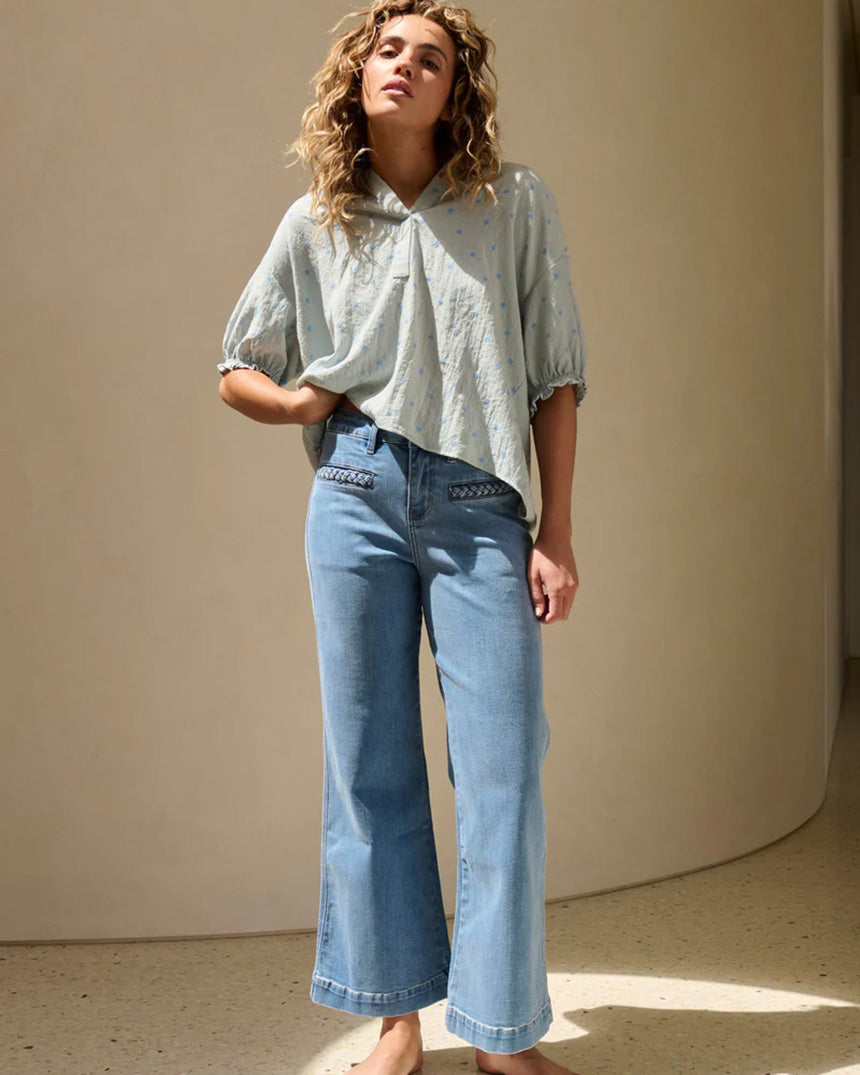 Freya Jean Plait Pocket 70's Blue